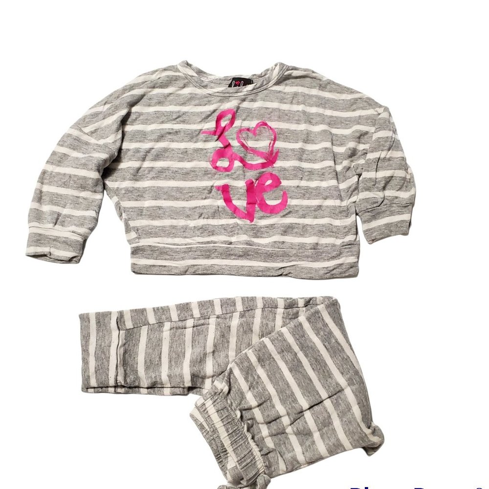 Lilt Youth Girls Striped "Love" Outfit